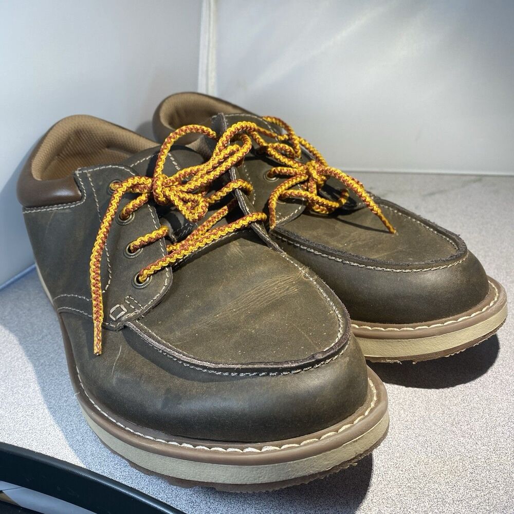 Men 9.5 Earth Spirit Shoes Brown Tie Up Casual Or Dress Emery Gelron Cushion
